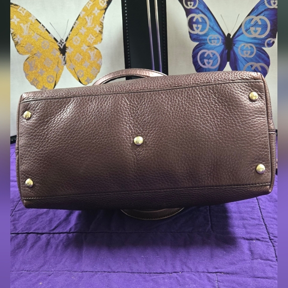 Gucci Soho Metallic Purple Leather Women's Shoulder/Crossbody Bag - Picture 5 of 12